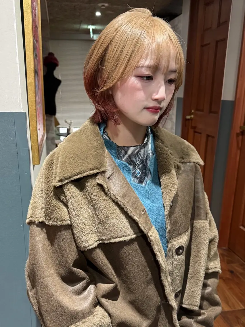 ショート カラー 卒業式のヘアスタイル カット ヘアカラー トリートメント mai / linoah˚✧のヘアスタイル