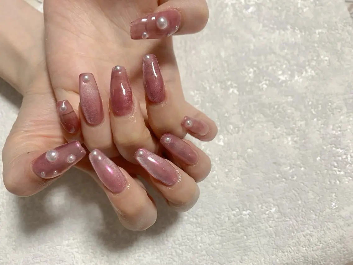 ネイル オーロラネイル ジェルネイル 韓国ネイル マグネットネイル メンズネイル kiki nail たまプラーザのネイルデザイン