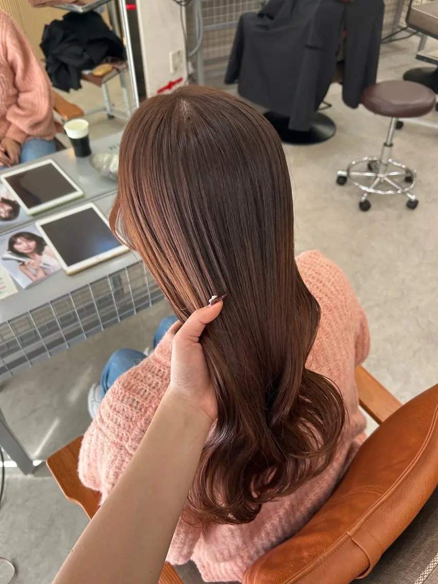 ロング カット ヘアカラー トリートメント MIDORI🎀 透明感/ベージュのヘアスタイル