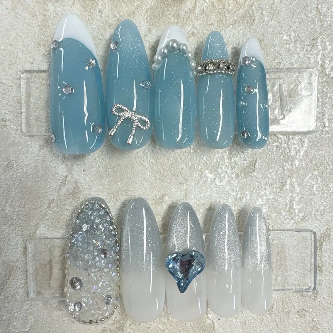 ネイル アートネイル フットネイル フレンチネイル ジェルネイル ガラスフレンチ Queeens nailのネイルデザイン