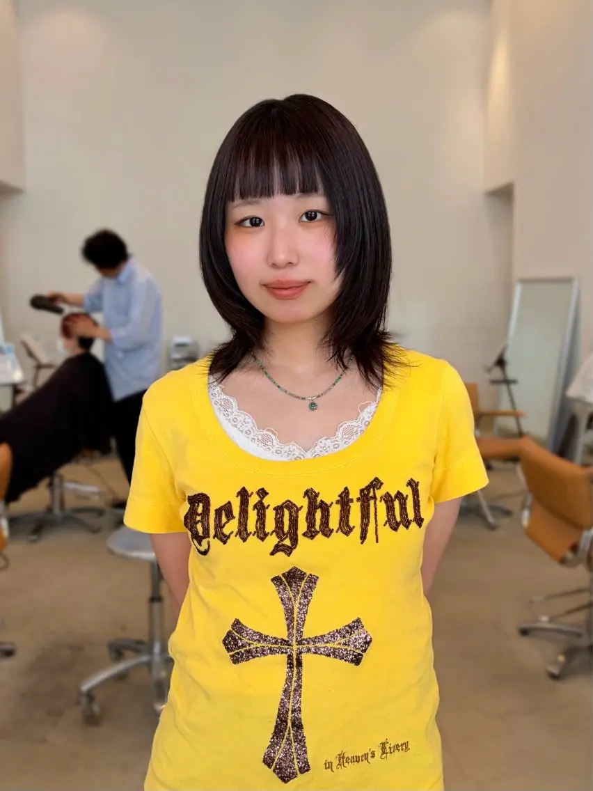 ミディアム ヘアカラー 羽鳥 菜々子のヘアスタイル
