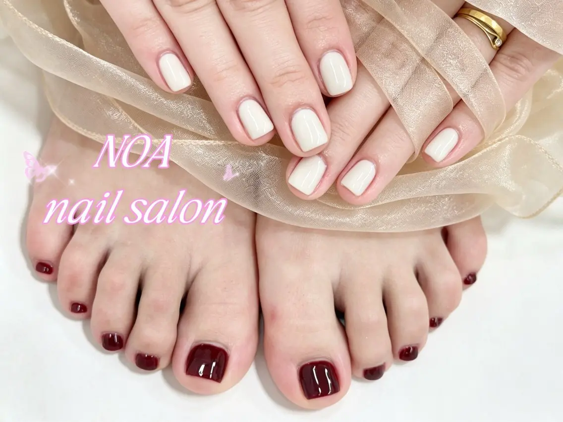 ネイル 長さ出し フレンチネイル ジェルネイル ガーリー キラキラネイル ハンドネイル フットネイル Noa Nail みつきのネイルデザイン
