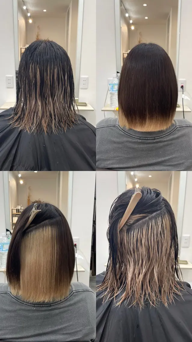 ミディアム 縮毛矯正 栗原 響のヘアスタイル
