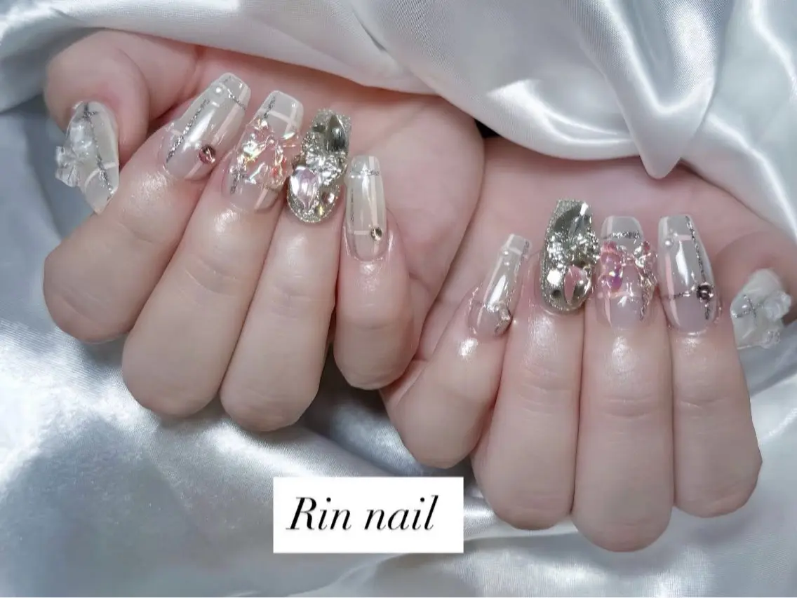 ネイル べっ甲ネイル チークネイル フラッシュネイル フラワーネイル フットネイル ハンドネイル Rin Nail Shinokuboのネイルデザイン