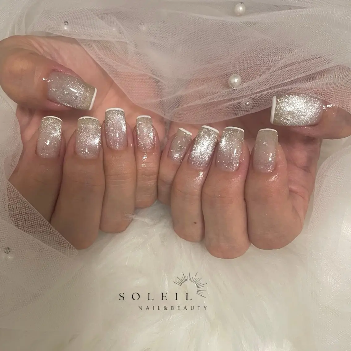 ネイル ジェルネイル キラキラネイル ミラーネイル オフィスネイル パラジェル ハンドネイル SOLEILnail &beautyのネイルデザイン