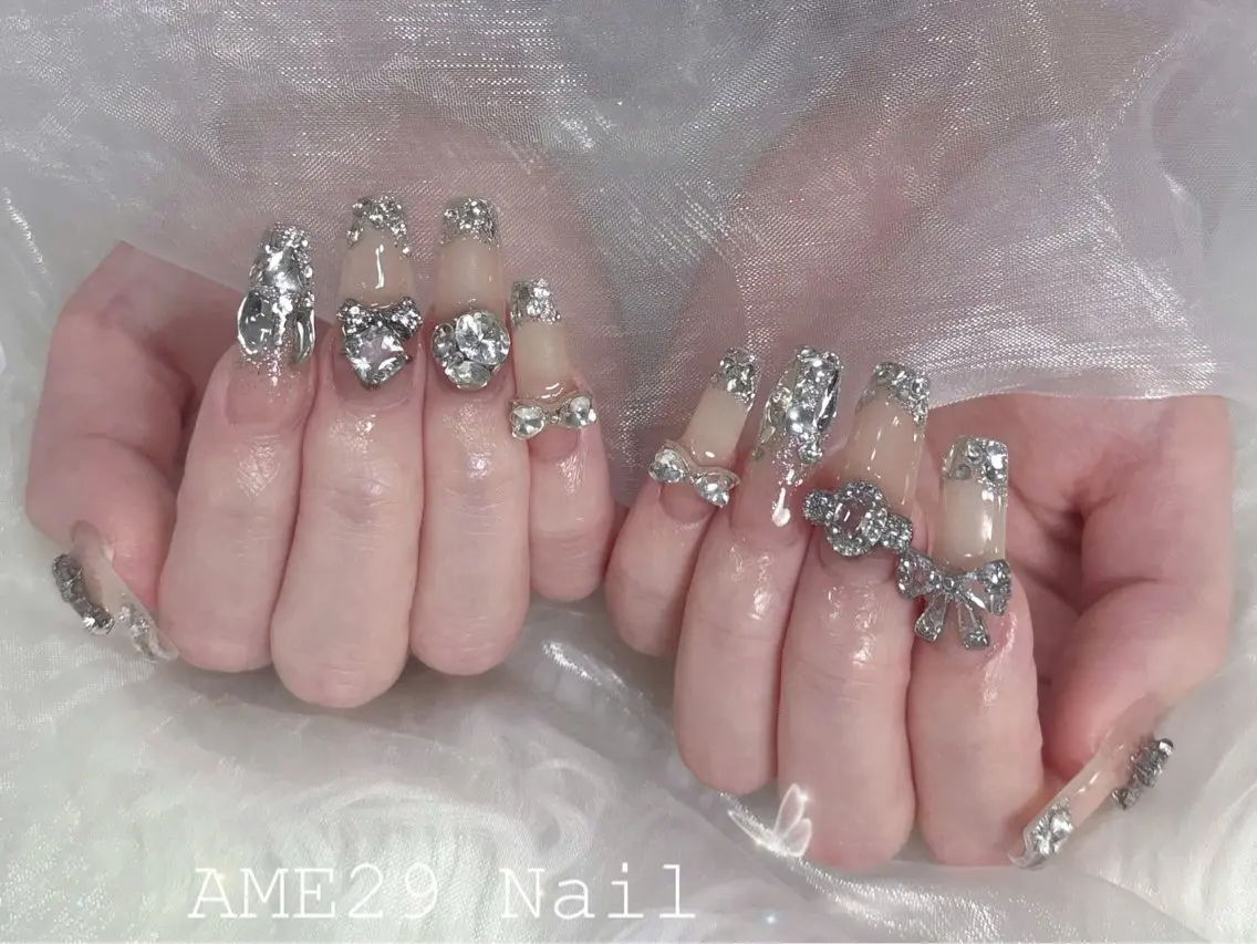 ネイル アートネイル ジェルネイル グラデーション ラメ(グリッター) マグネットネイル AME29 Nail ネイルサロンのネイルデザイン