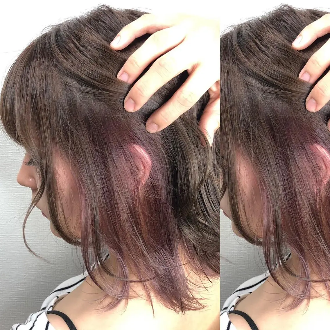 セミロング カラー カット トリートメント JuNブリーチに 縮毛矯正するプロのヘアスタイル