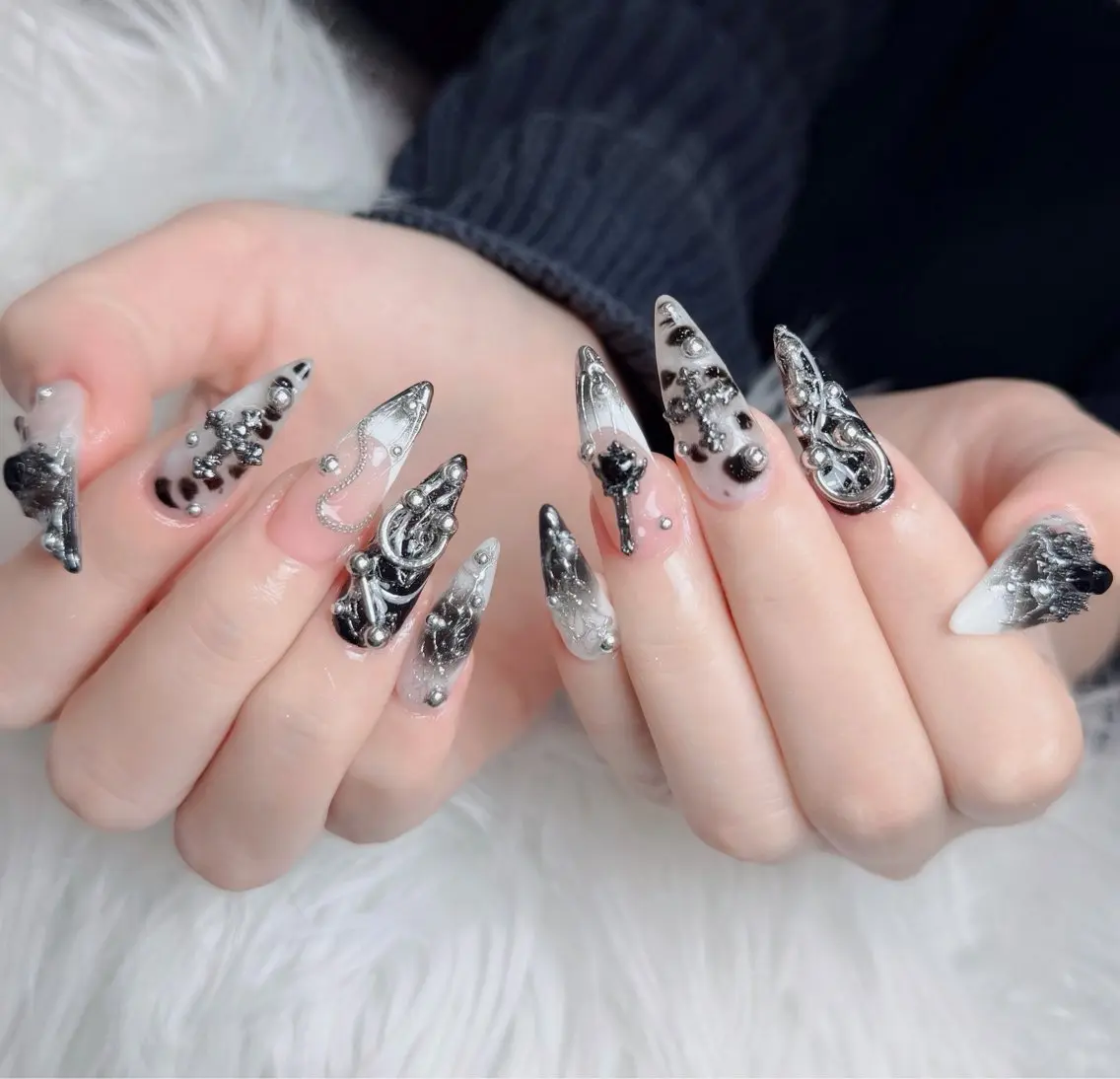 ネイル アートネイル フレンチネイル ジェルネイル 韓国ネイル マグネットネイル ハンドネイル Lenie Nail Okuboのネイルデザイン