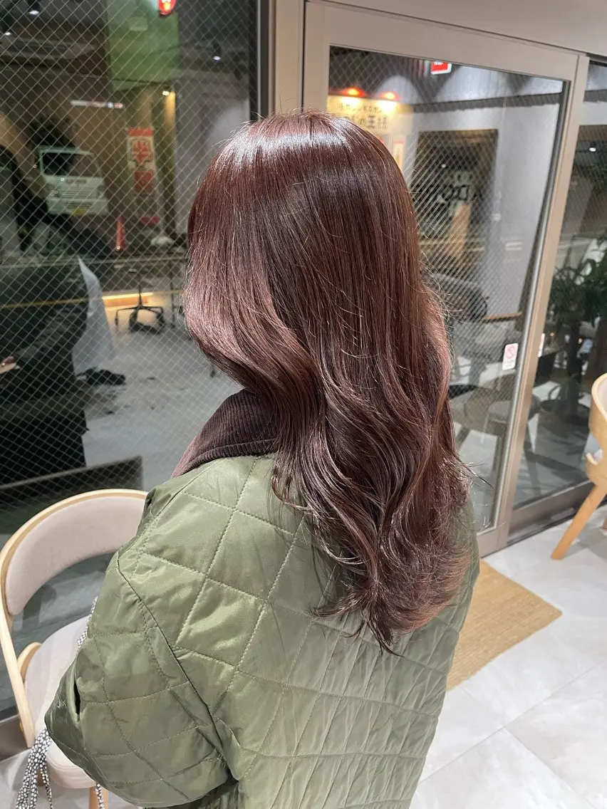 セミロング カラー ブラウンカラー ピンクカラー ピンクブラウン カット ヘアカラー トリートメント 🩵ボブ/レイヤー /髪質改善🩵のヘアスタイル