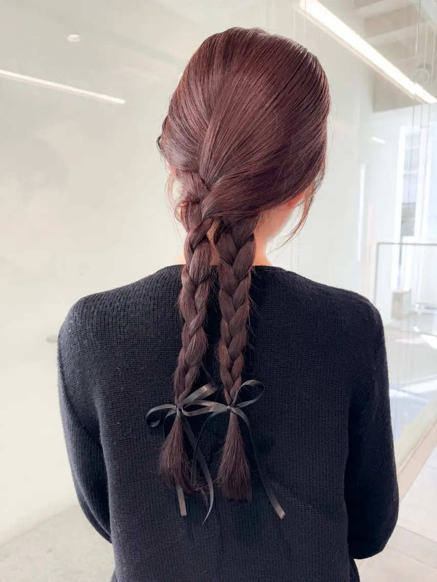 セミロング カラー パーマ ヘアアレンジ ヘアセット 💖美髪矯正💖 辻未侑のヘアスタイル