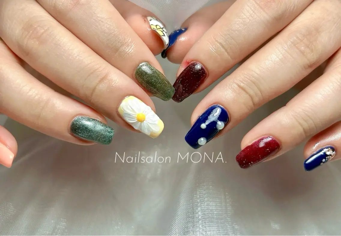 ネイル マグネットネイル ハンドネイル Nailsalon MONA.のネイルデザイン