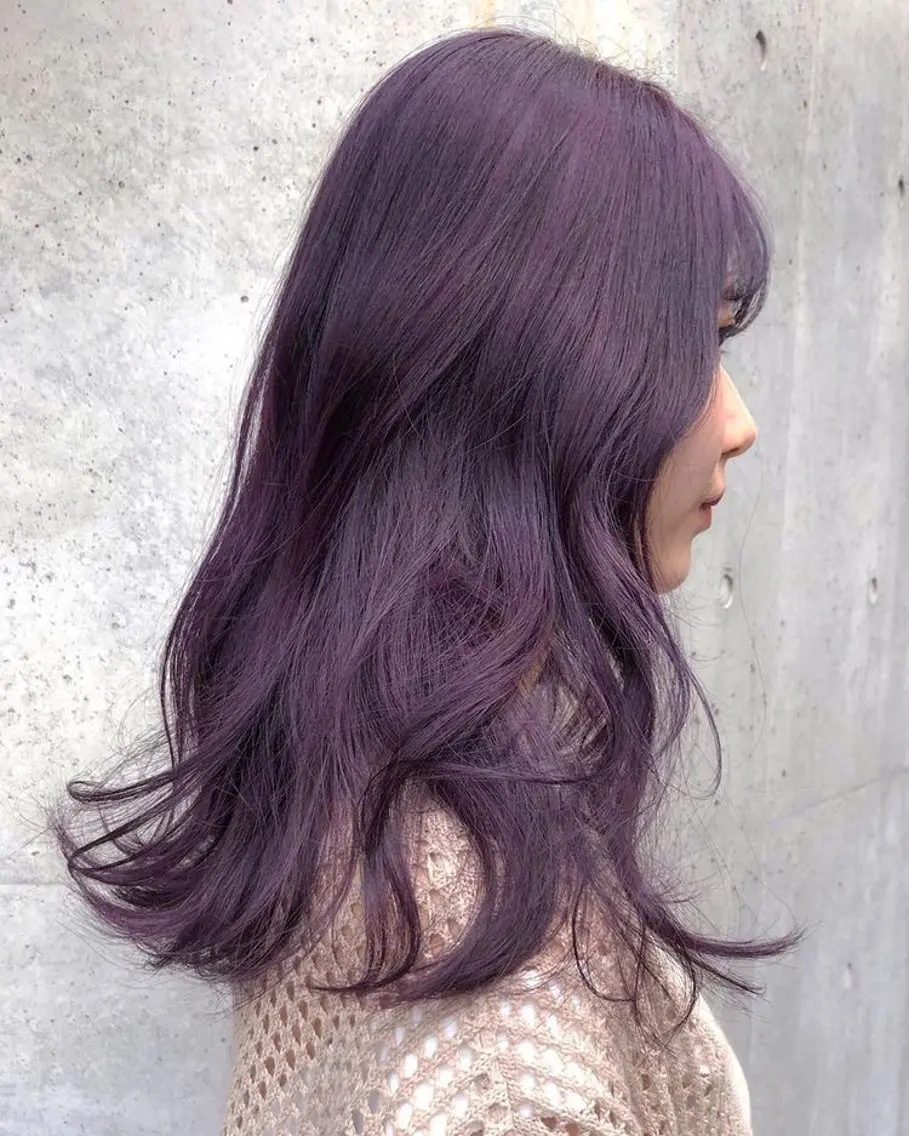 ロング カラー ブリーチ ラベンダーカラー ピンクカラー ピンクラベンダー ヘアカラー 川越 輝梨奈のヘアスタイル