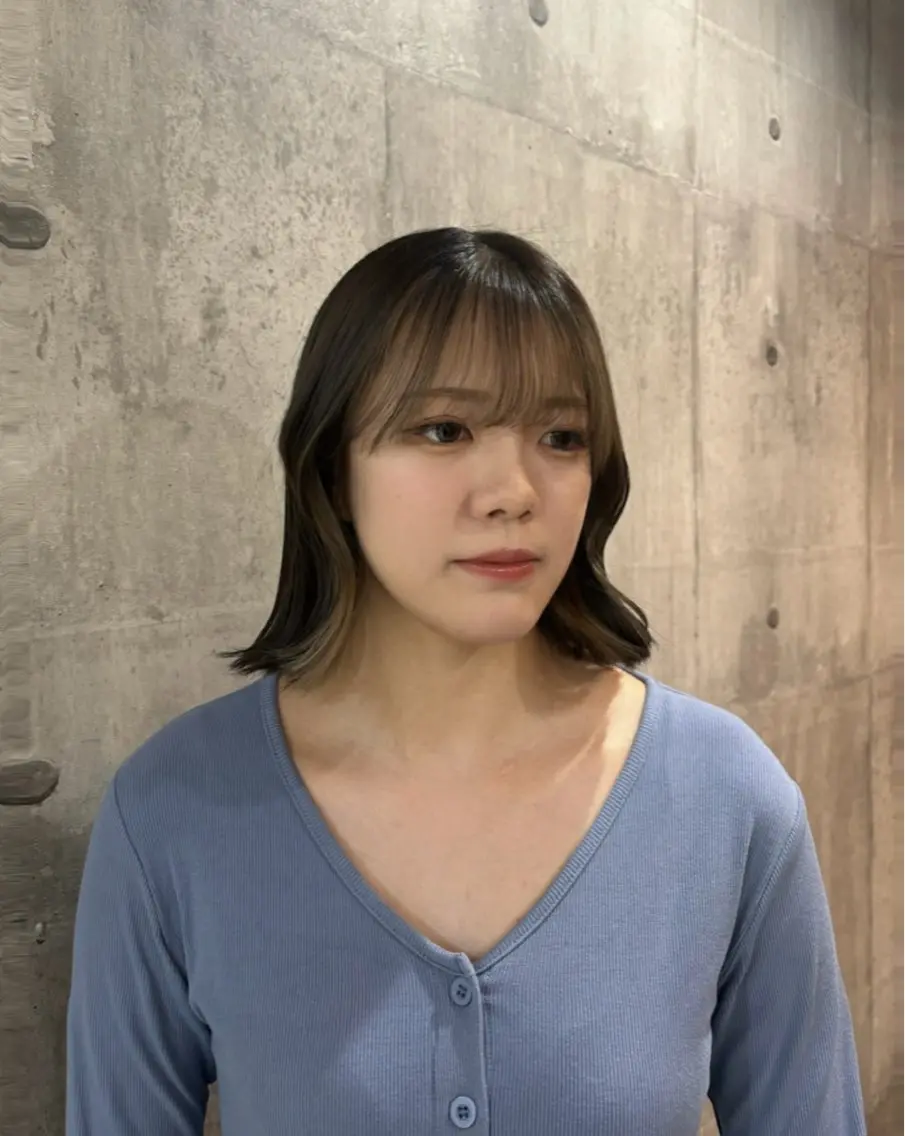 ミディアム カラー デザインカラー インナーカラー ボブ 顔周りカット ヘアカラー ハッシュカット・ハイ レイヤー/kanonのヘアスタイル
