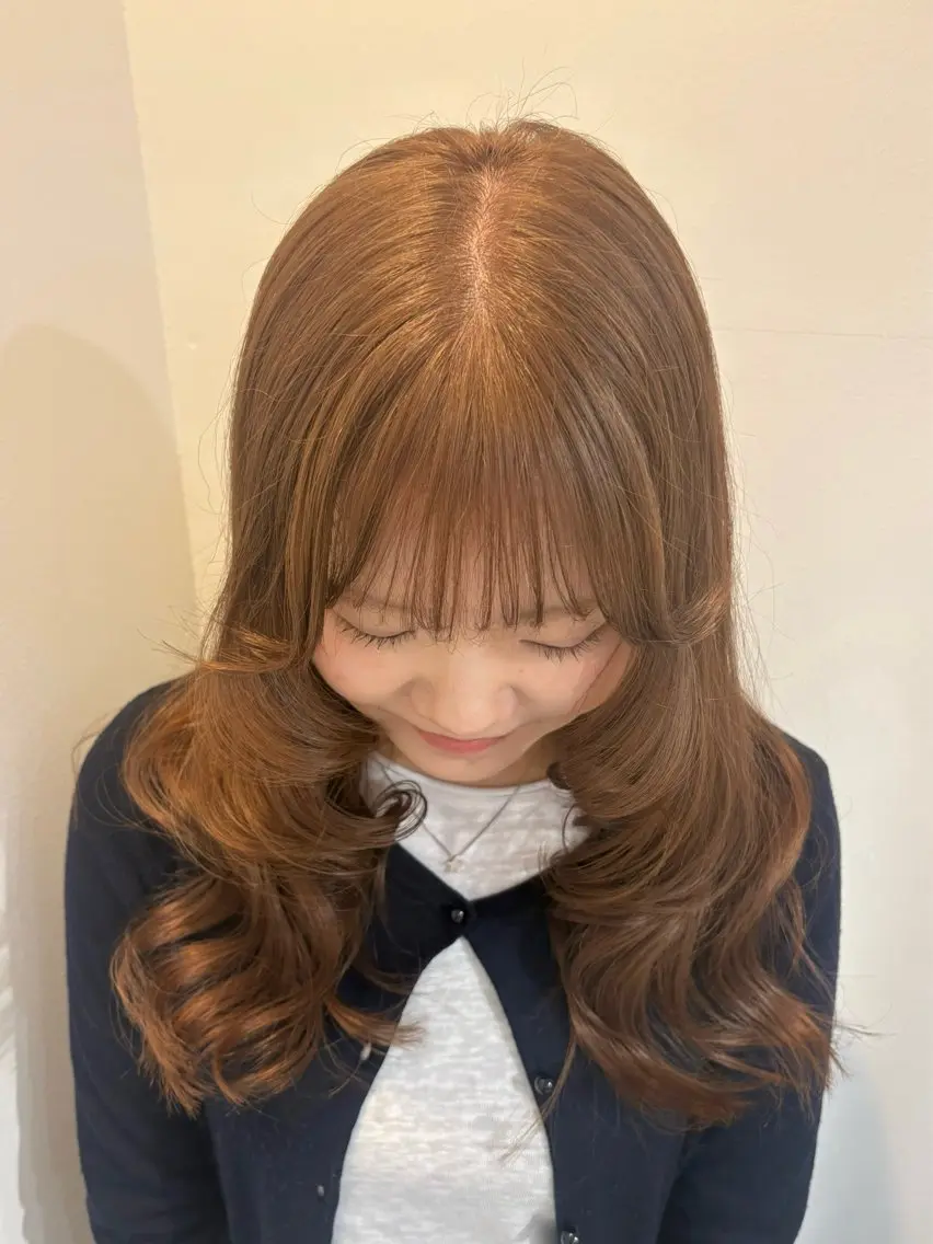 セミロング カラー ベージュカラー ラテベージュ カット ヘアカラー トリートメント kanami/ 中崎町美容室のヘアスタイル
