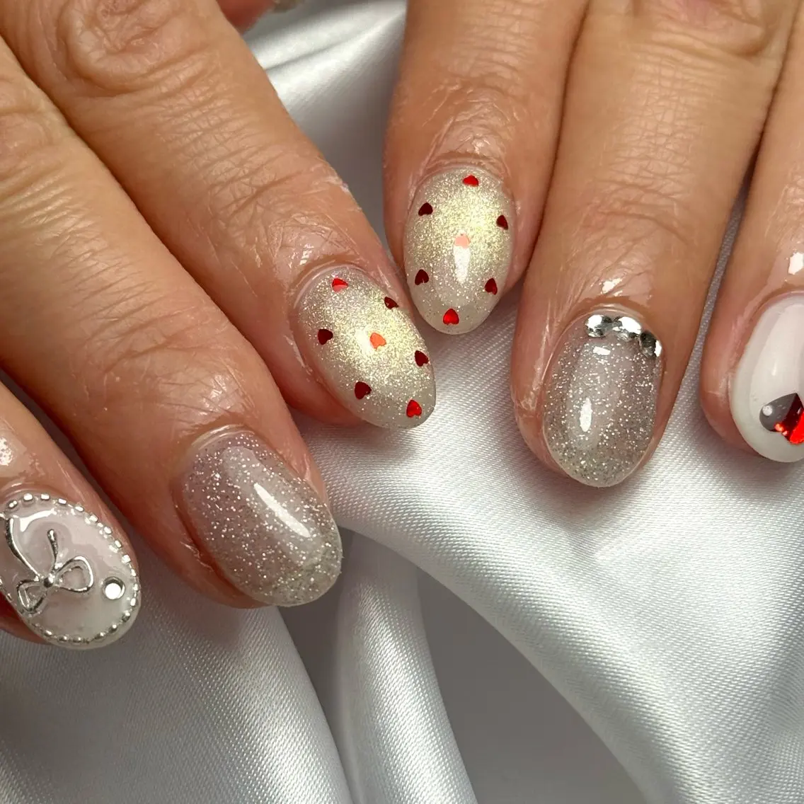 ネイル ハート マグネットネイル Ray nail natsu🎀のネイルデザイン