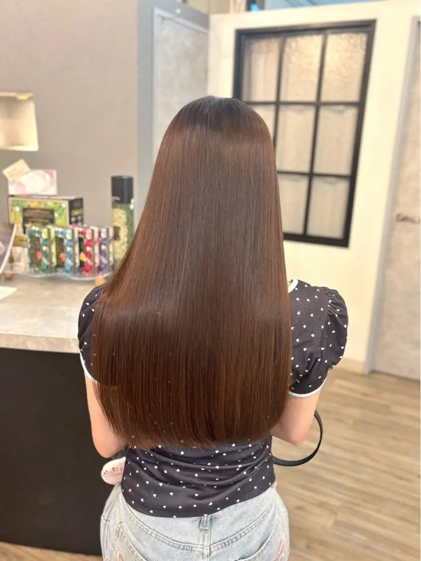 ロング パーマ カット 縮毛矯正 VISAGE ba.sk 金子詩帆のヘアスタイル