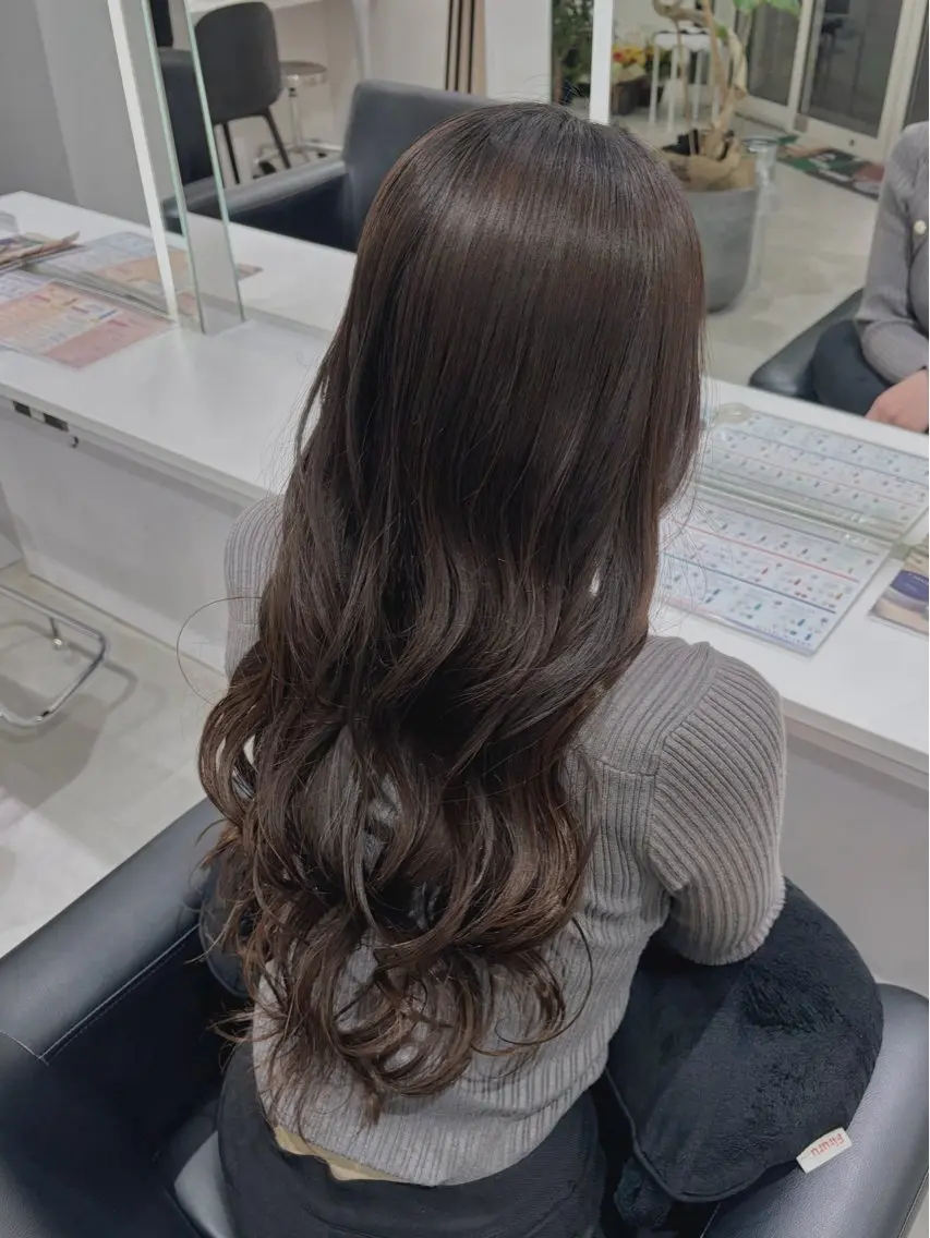 ロング カラー カット ヘアカラー ヘアセット グレージュ/ベージュ /経堂/sana🌱のヘアスタイル