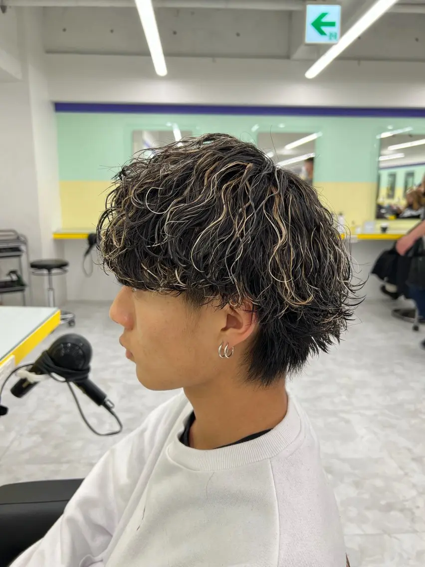 ショート カラー パーマ ヘアアレンジ メンズ キッズ メンズパーマ 小顔カット ニュアンスパーマ メンズ特化/カラー /せなのヘアスタイル