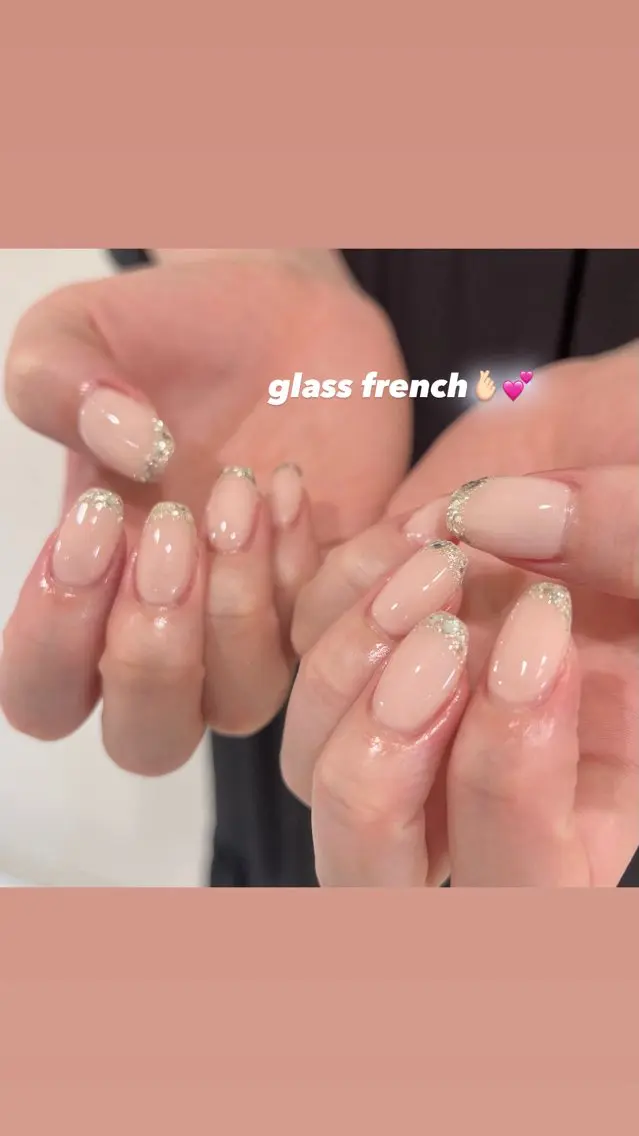 ネイル フレンチネイル ハンドネイル 🎀チーク/ちゅるん 🫧chisa🎀のネイルデザイン
