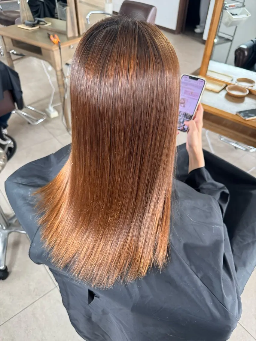 縮毛矯正リタッチ✨+トリートメント🫧の写真