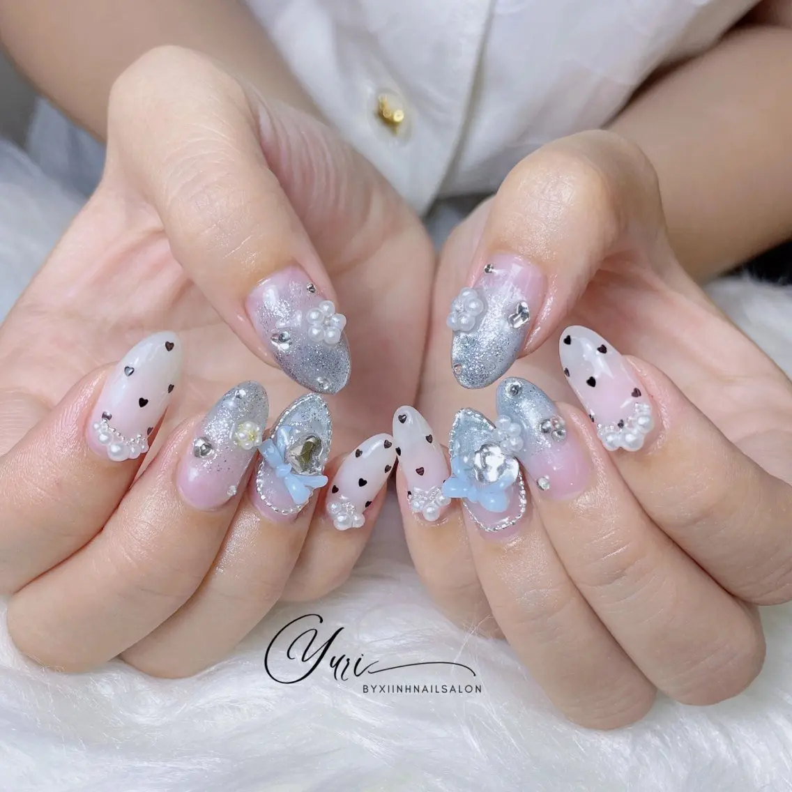 ネイル チークネイル 桜ネイル 長さ出し フットネイル ジェルネイル ハンドネイル YURI NAILのネイルデザイン