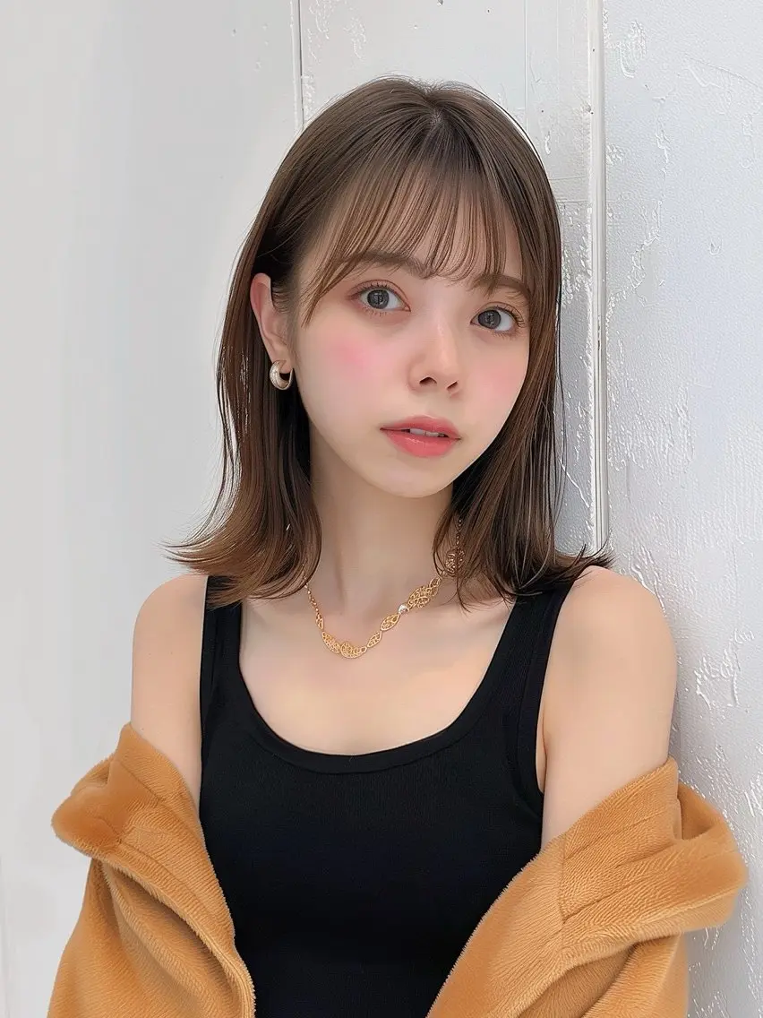 ミディアム カラー 山下 空美のヘアスタイル