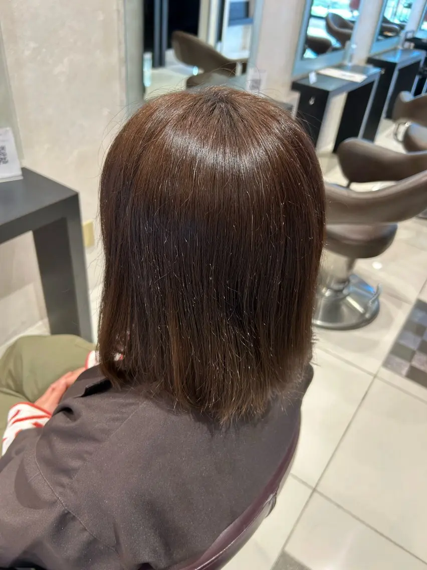 ミディアム カラー ブラウンカラー マロンブラウン ヘアカラー 石塚 光流のヘアスタイル