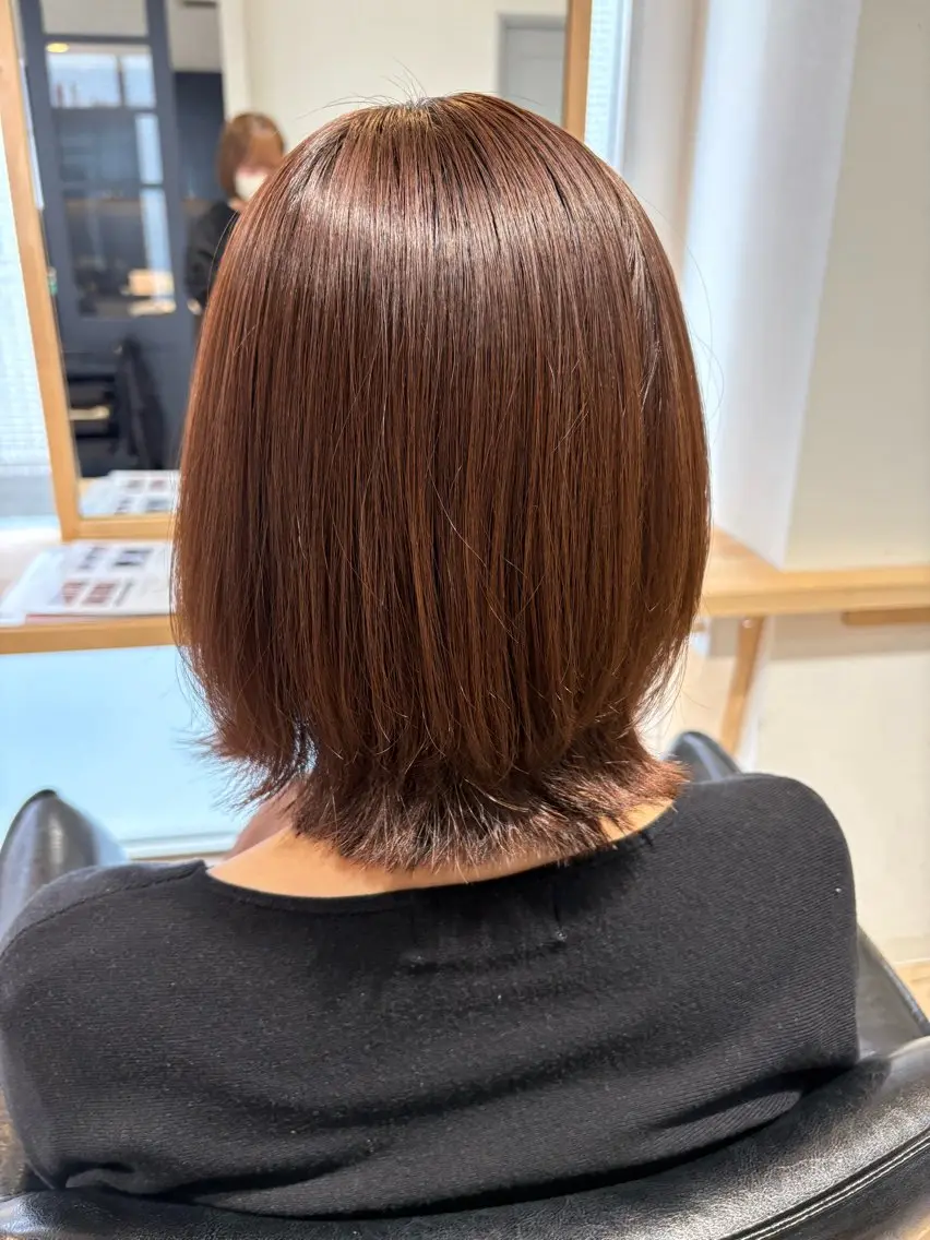 ミディアム ボブ くびれヘア 荒木 帆香のヘアスタイル