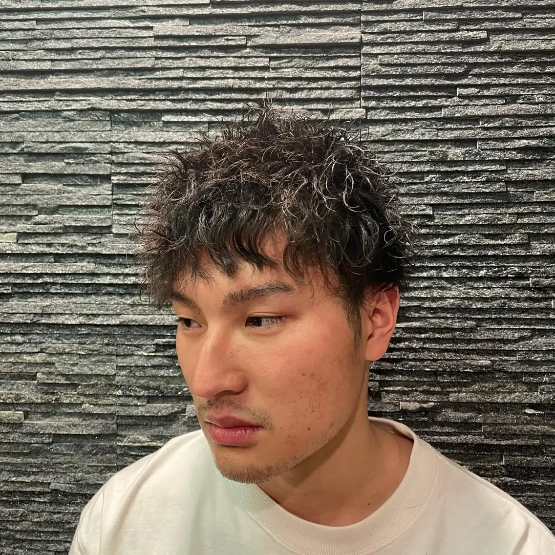ショート パーマ メンズ 代表 武田晃英のヘアスタイル