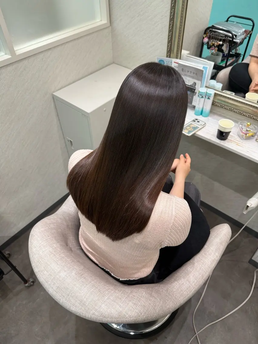 ロング 髪質改善 トリートメント ヘッドスパ 髪質改善/縮毛矯正 アンナ🍊のヘアスタイル