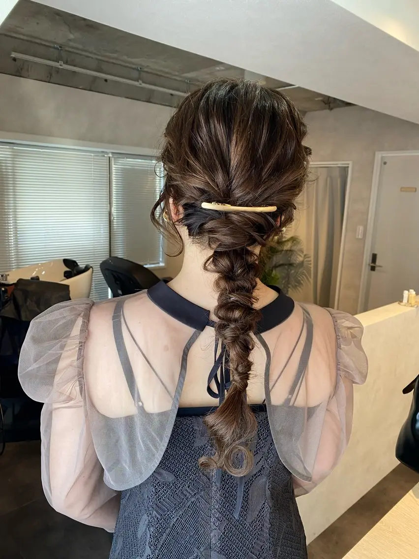 ヘアアレンジ 結婚式・ブライダル ヘアセット ヘアセット&カラー 🩷miwaのヘアスタイル