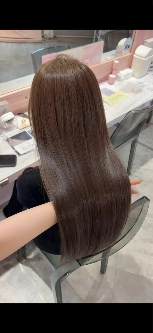 ロング カラー ブラウンカラー 透明感カラー グレージュ ヘーゼル オレンジ ヘアカラー 髪質改善縮毛/透明感 カラー/AIRI🦋のヘアスタイル