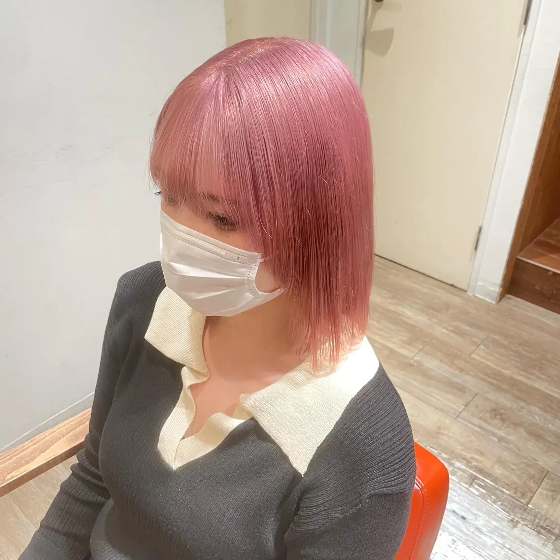 ミディアム カラー ヘアカラー ゆう🫧 透明感/ハイトーンのヘアスタイル