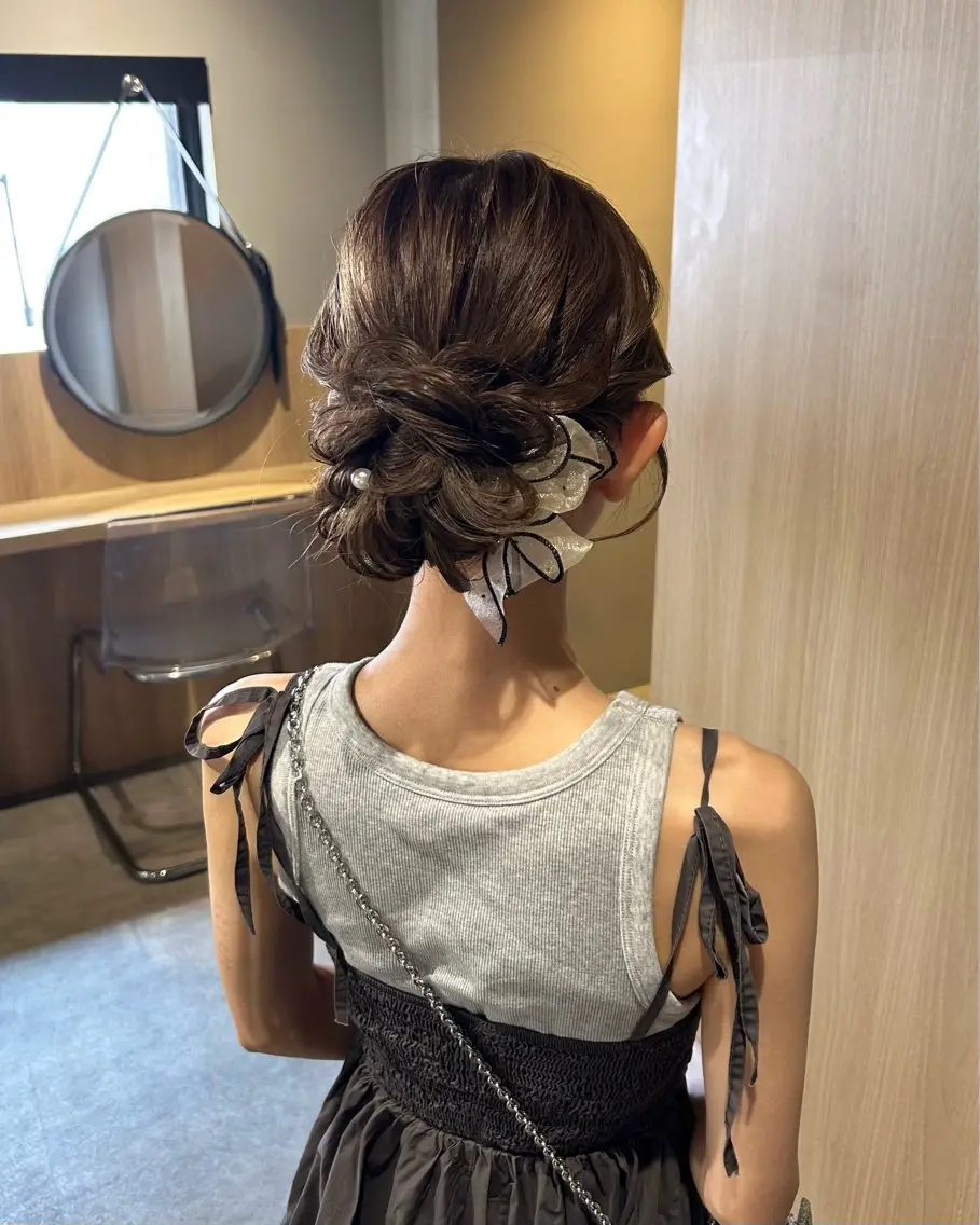 ロング ヘアアレンジ 浴衣 ヘアセット juve.大分/ 秋月ひとはのヘアスタイル