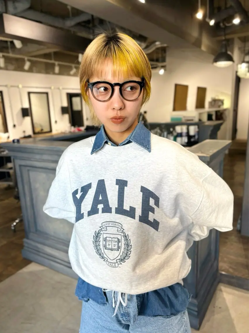 ショート カラー ベージュカラー イエローカラー 似合わせカット/ パーマ/藤田和樹のヘアスタイル