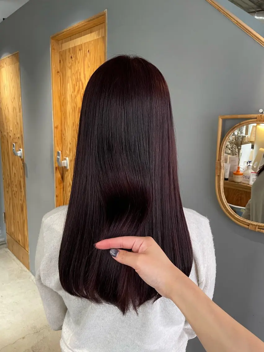 セミロング カラー ブリーチ ブリーチなしカラー ピンクカラー ピンクパープル パープルカラー ヘアカラー トリートメント noa ☪︎のヘアスタイル