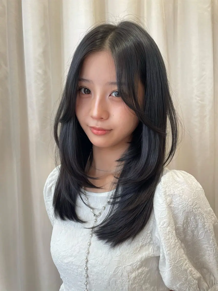 セミロング カット トリートメント 顔まわり× レイヤー/MIUのヘアスタイル