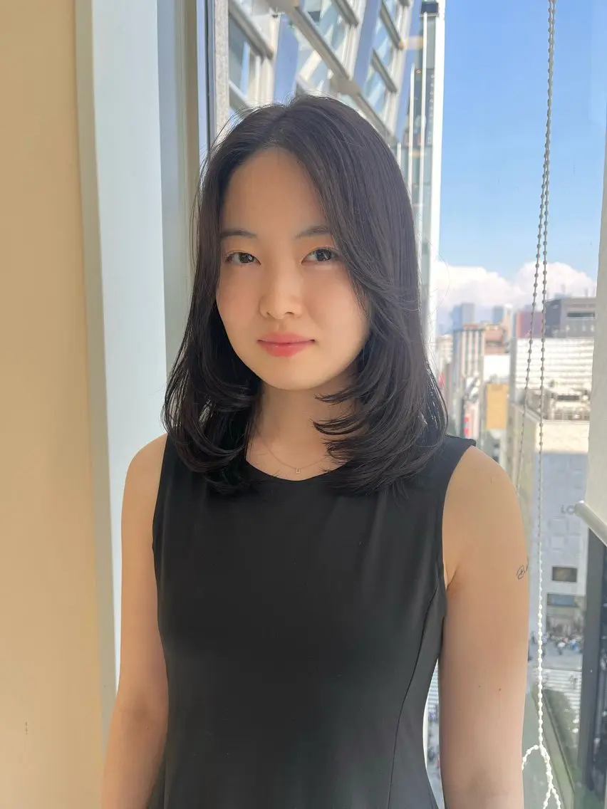 セミロング カラー ヘアカラー 早朝セット☀️ レイヤー/Momoのヘアスタイル