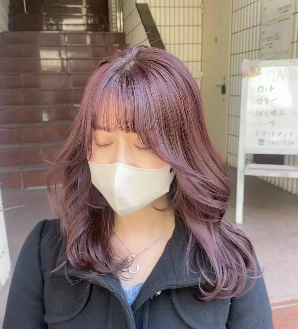 ロング カラー ブリーチ ラベンダーカラー ブリーチなしカラー 韓国風ヘア 6月NEWopen/ MINAMI🩶のヘアスタイル