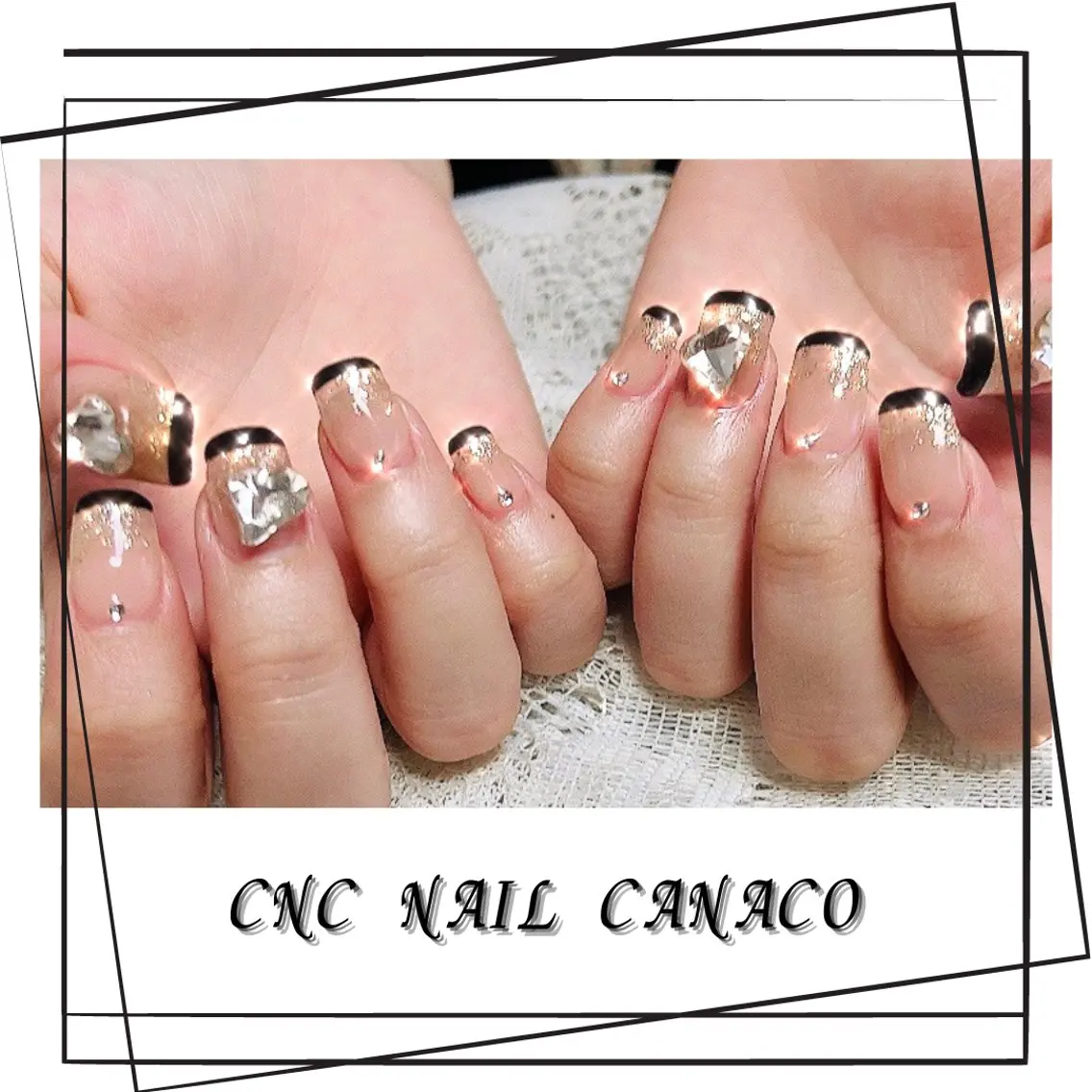 ネイル アートネイル 成人式 持ち込み スカルプネイル ストーンネイル ベテランネイル cnc nailのネイルデザイン