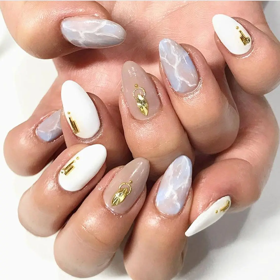 ネイル 渋谷／チップ長さ出し 👑アプレgel-xのネイルデザイン