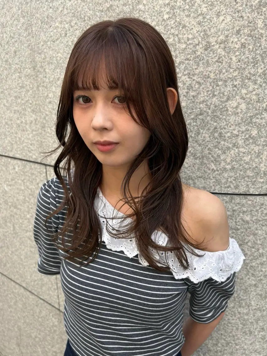 ロング カラー yurino🩵💍 レイヤー、ヘアセットのヘアスタイル