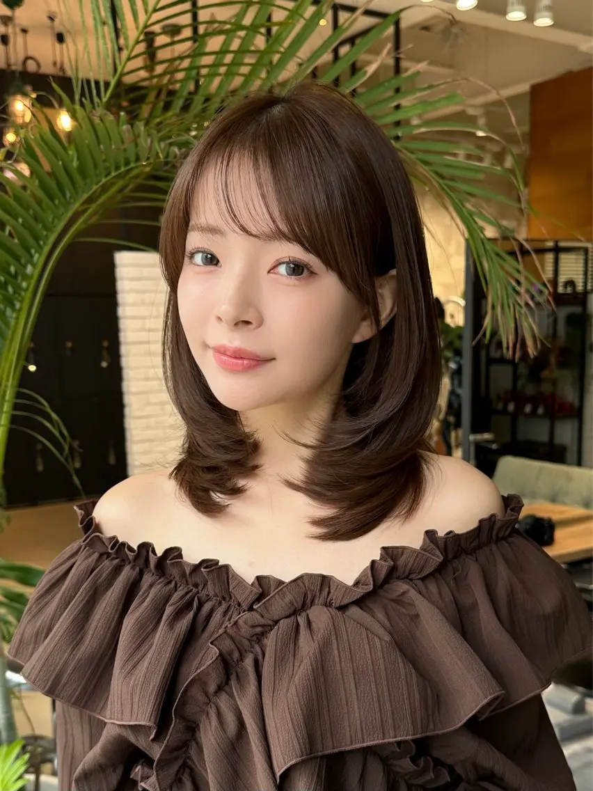 ミディアム カット ヘアカラー トリートメント ⚜️似合わせヘア⚜️ koudaiのヘアスタイル