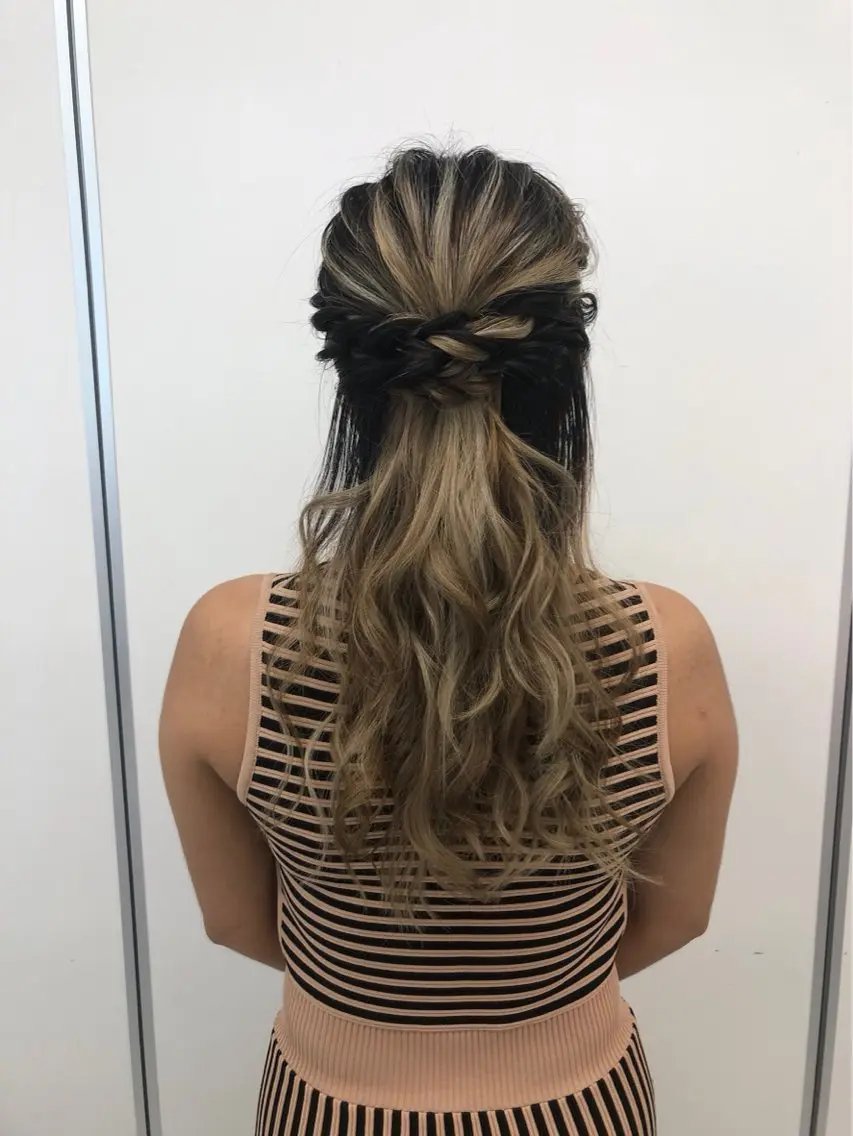 ヘアアレンジ ハーフアップ ヘアセット hair make もりした ゆうのヘアスタイル