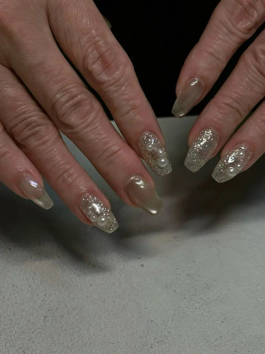 ネイル キラキラネイル ラメ(グリッター) ブライダルネイル ハンドネイル nail salon Lanaのネイルデザイン