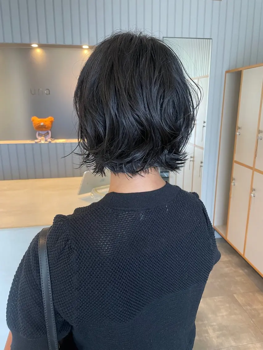 ミディアム パーマ 濱田 香澄のヘアスタイル