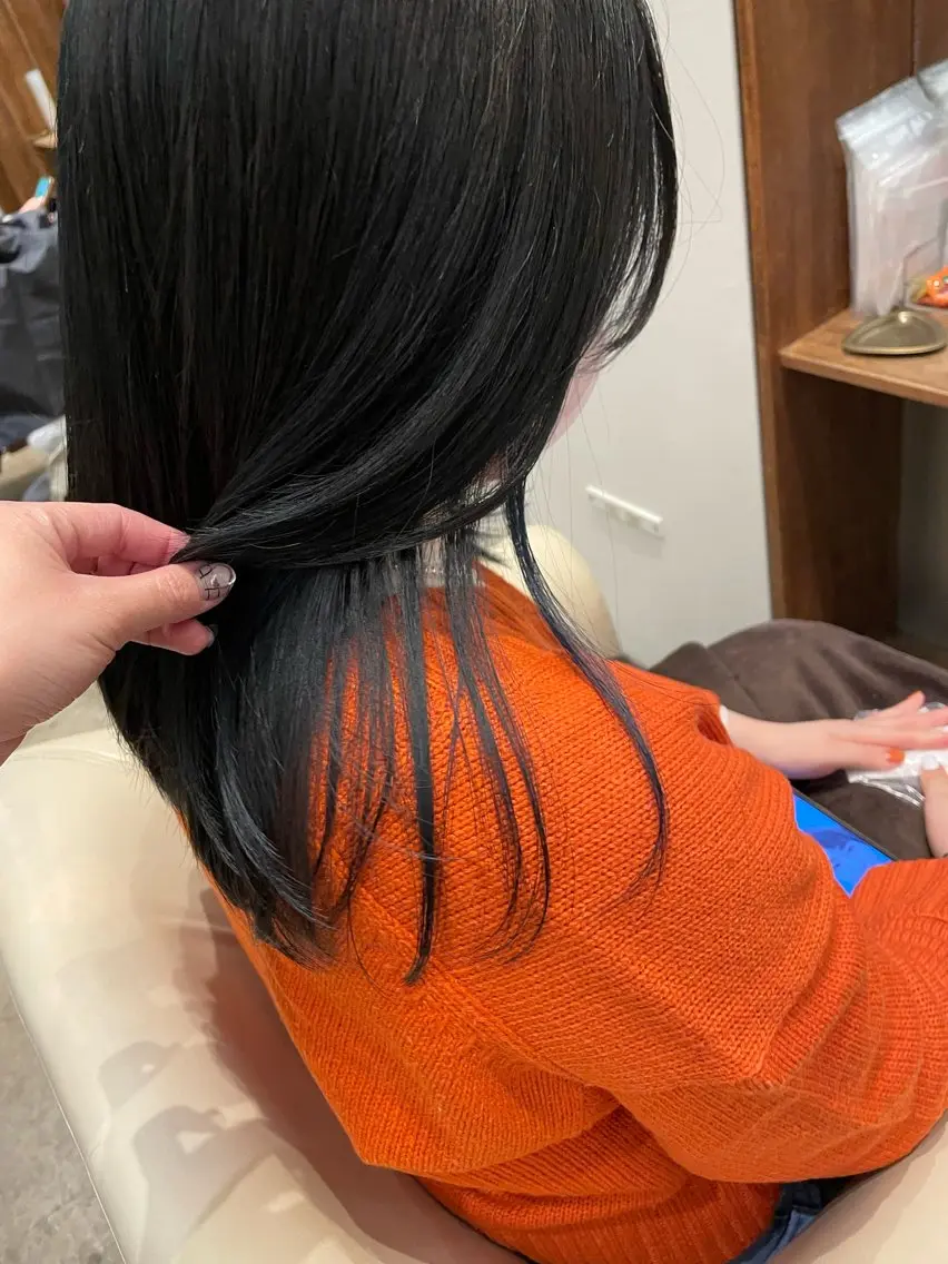 セミロング ヘアカラー トリートメント 【完全個室】髪質改善 暖色カラー/山崎唯奈のヘアスタイル