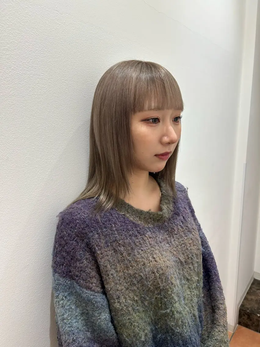ミディアム カラー グレージュ ヘアカラー Ash中目黒店 Mizuki 🎀のヘアスタイル