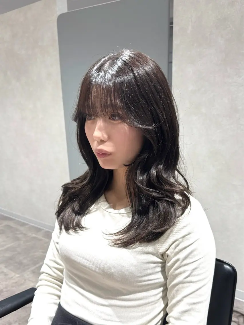 セミロング カラー カット ヘアカラー 韓国特化🇰🇷千葉 /レイヤーカット竜生のヘアスタイル