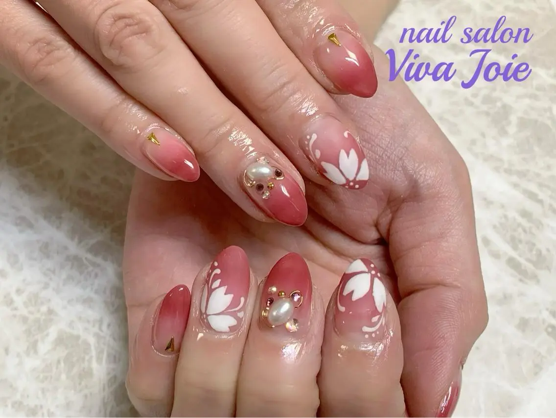 ネイル 桜ネイル ジェルネイル 春ネイル ハンドネイル Viva Joieのネイルデザイン